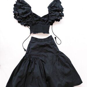 Anthropology Hope for Flowers by Tracy Reese black skirt and top XS